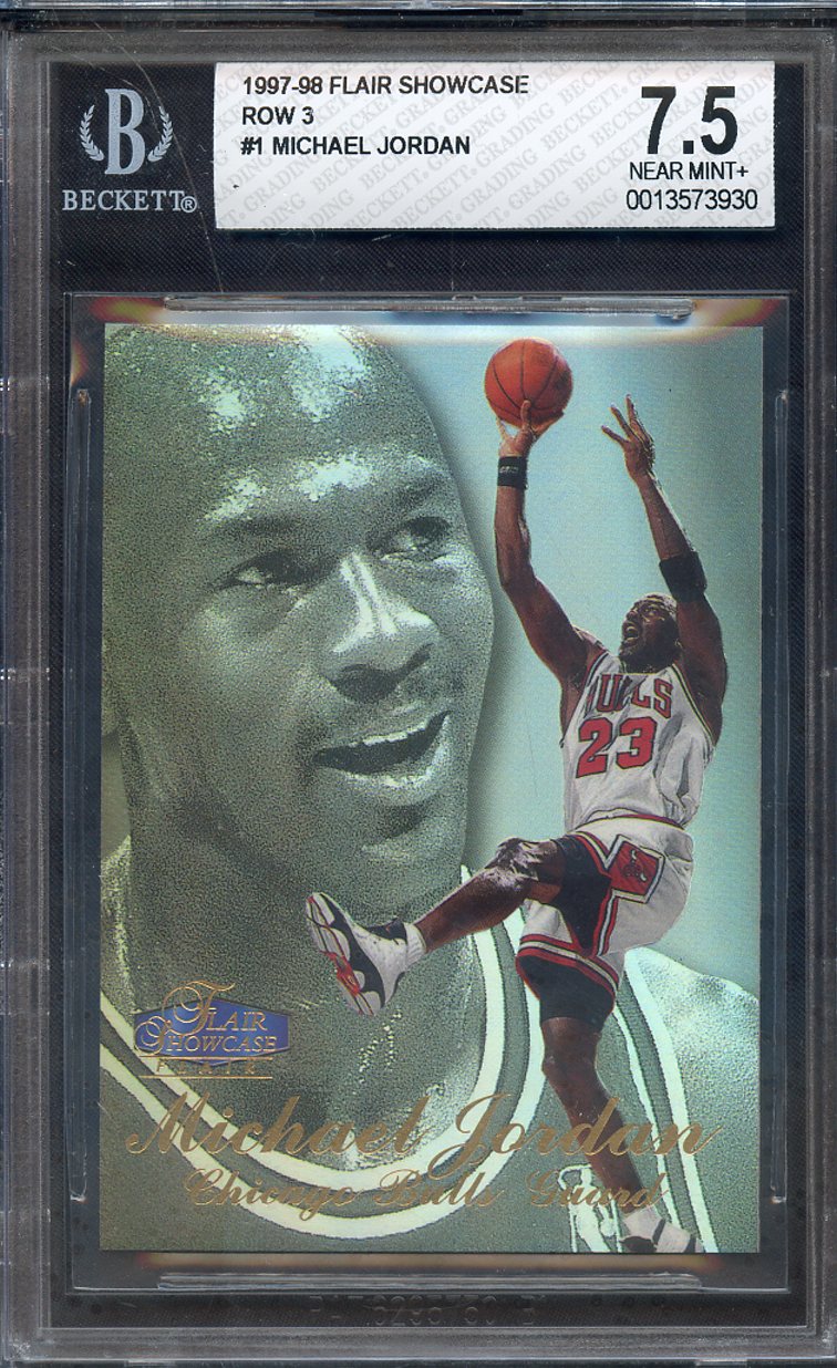 Lot Detail - 1997 FLAIR SHOWCASE ROW 3 1 MICHAEL JORDAN BGS NM+ 7.5