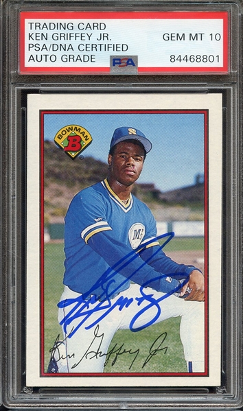 1989 BOWMAN 220 SIGNED KEN GRIFFEY JR PSA/DNA AUTO 10