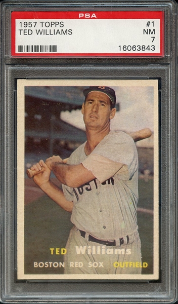 1957 TOPPS 1 TED WILLIAMS PSA NM 7