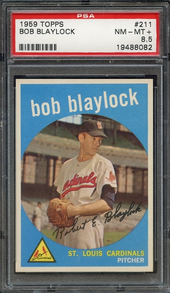 1959 TOPPS 211 BOB BLAYLOCK PSA NM-MT+ 8.5