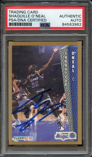 1992 FLEER 401 SIGNED SHAQUILLE O'NEAL PSA/DNA AUTO AUTHENTIC