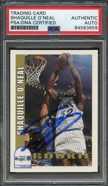 1992 HOOPS 442 SIGNED SHAQUILLE O'NEAL PSA/DNA AUTO AUTHENTIC
