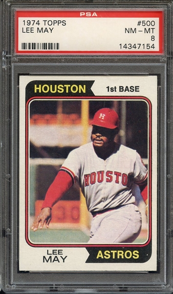 1974 TOPPS 500 LEE MAY PSA NM-MT 8