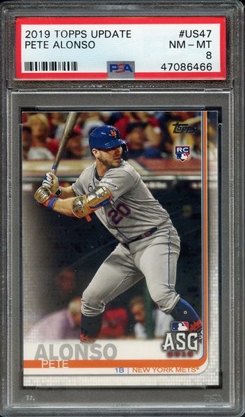 2019 TOPPS UPDATE US47 PETE ALONSO PSA NM-MT 8