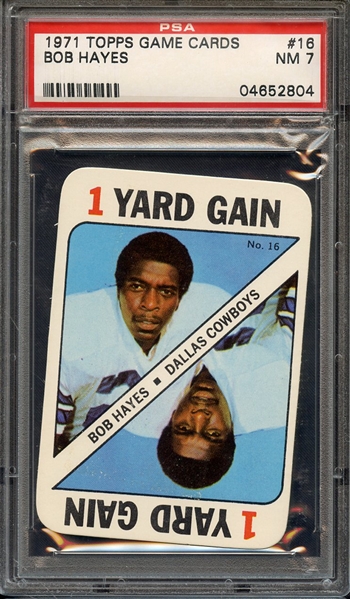 1971 TOPPS GAME CARDS 16 BOB HAYES PSA NM 7