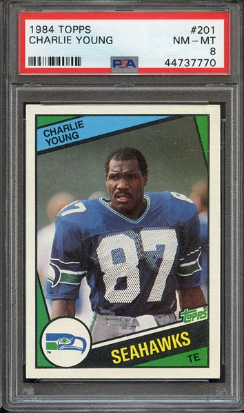 1984 TOPPS 201 CHARLIE YOUNG PSA NM-MT 8