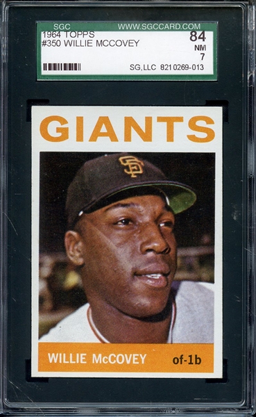 1964 TOPPS 350 WILLIE MCCOVEY SGC NM 84 / 7