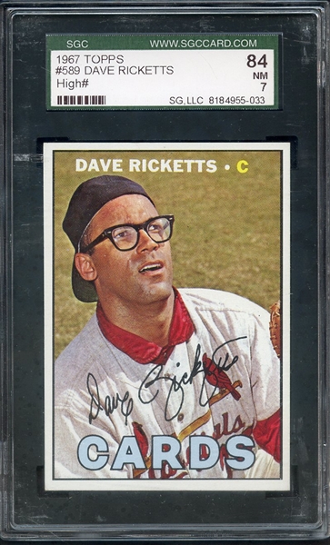 1967 TOPPS 589 DAVE RICKETTS SGC NM 84 / 7