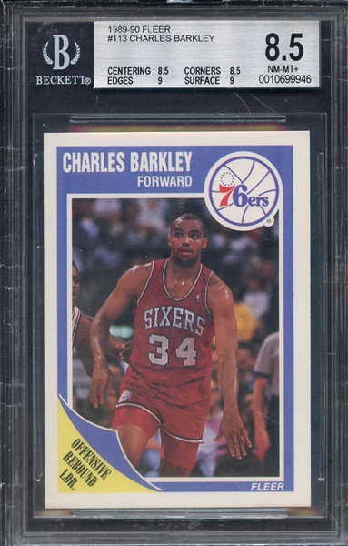 1989 FLEER 113 CHARLES BARKLEY BGS NM-MT+ 8.5