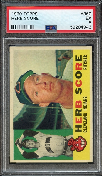 1960 TOPPS 360 HERB SCORE PSA EX 5