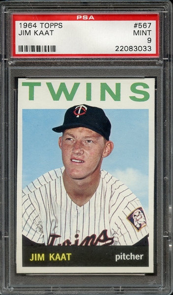 1964 TOPPS 567 JIM KAAT PSA MINT 9