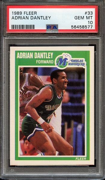 1989 FLEER 33 ADRIAN DANTLEY PSA GEM MT 10