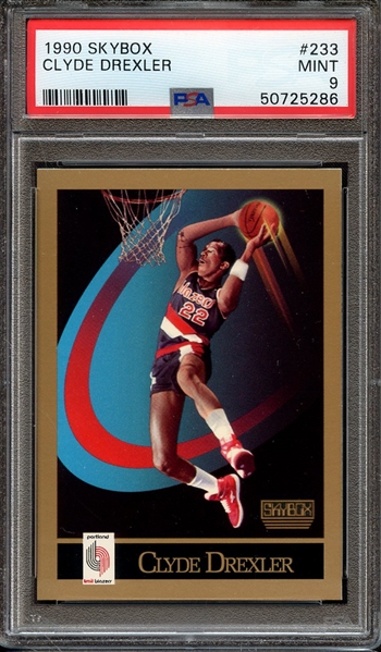 1990 SKYBOX 233 CLYDE DREXLER PSA MINT 9