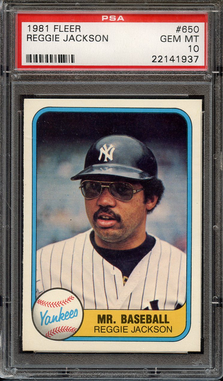 Lot Detail - 1981 FLEER 650 REGGIE JACKSON PSA GEM MT 10