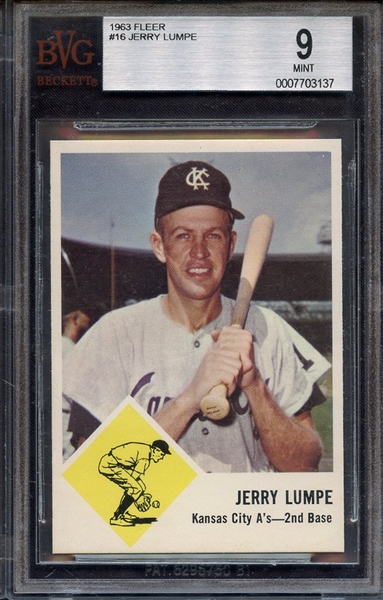 1963 FLEER 16 JERRY LUMPE BVG MINT 9