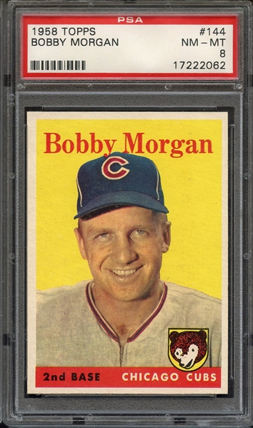 1958 TOPPS 144 BOBBY MORGAN PSA NM-MT 8
