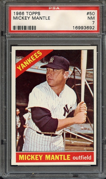 1966 TOPPS 50 MICKEY MANTLE PSA NM 7