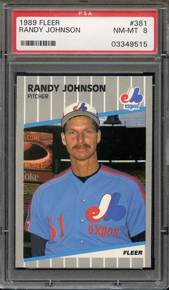 1989 FLEER 381 RANDY JOHNSON PSA NM-MT 8