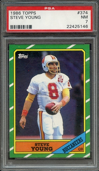 1986 TOPPS 374 STEVE YOUNG PSA NM 7