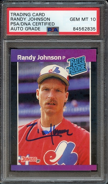 1989 DONRUSS 42 SIGNED RANDY JOHNSON PSA/DNA AUTO 10