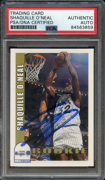 1992 HOOPS 442 SIGNED SHAQUILLE O'NEAL PSA/DNA AUTO AUTHENTIC