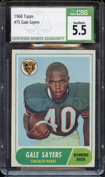 1968 TOPPS 75 GALE SAYERS CSG EX+ 5.5