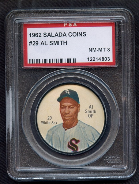 1962 SALADA COINS 29 AL SMITH PSA NM-MT 8