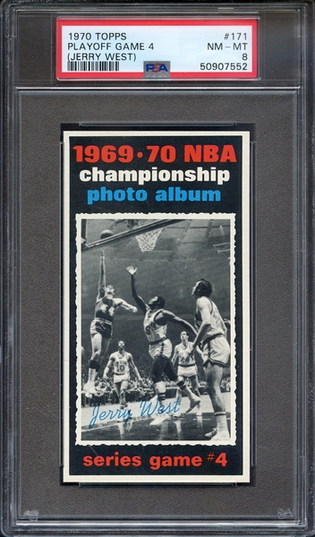 1970 TOPPS 171 PLAYOFF GAME 4 JERRY WEST PSA NM-MT 8