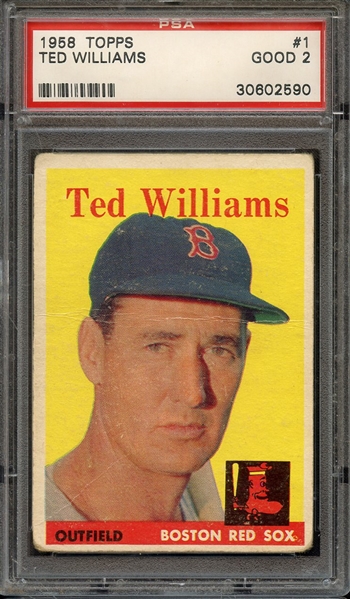 1958 TOPPS 1 TED WILLIAMS PSA GOOD 2