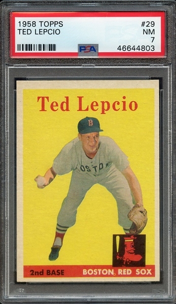 1958 TOPPS 29 TED LEPCIO PSA NM 7
