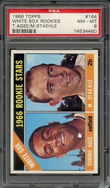 1966 TOPPS 164 WHITE SOX ROOKIES T.AGEE/M.STAEHLE PSA NM-MT 8