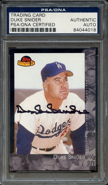 2001 TOPPS AMERICAN PIE SIGNED DUKE SNIDER PSA/DNA AUTO AUTHENTIC