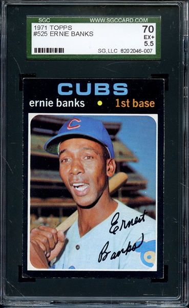 1971 TOPPS 525 ERNIE BANKS SGC EX+ 70 / 5.5