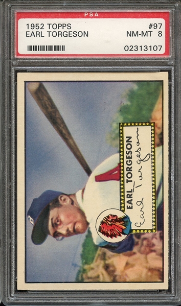 1952 TOPPS 97 EARL TORGESON PSA NM-MT 8