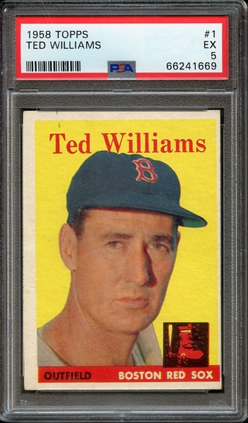 1958 TOPPS 1 TED WILLIAMS PSA EX 5