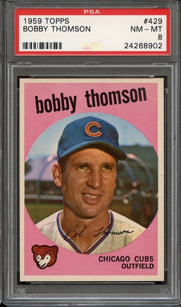 1959 TOPPS 429 BOBBY THOMSON PSA NM-MT 8