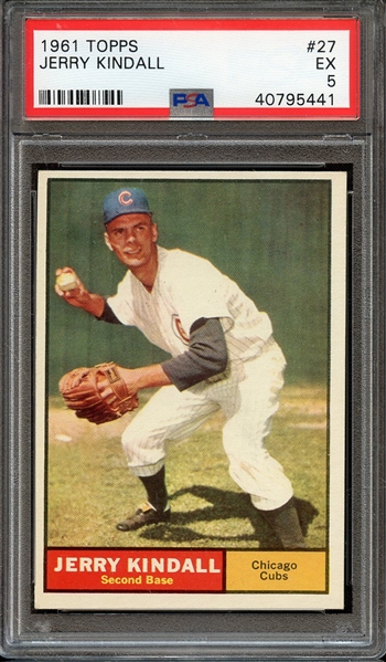 1961 TOPPS 27 JERRY KINDALL PSA EX 5
