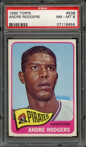 1965 TOPPS 536 ANDRE RODGERS PSA NM-MT 8