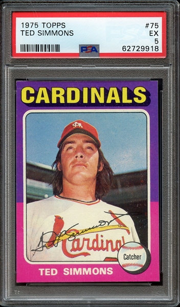1975 TOPPS 75 TED SIMMONS PSA EX 5