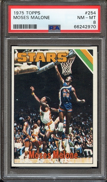 1975 TOPPS 254 MOSES MALONE PSA NM-MT 8
