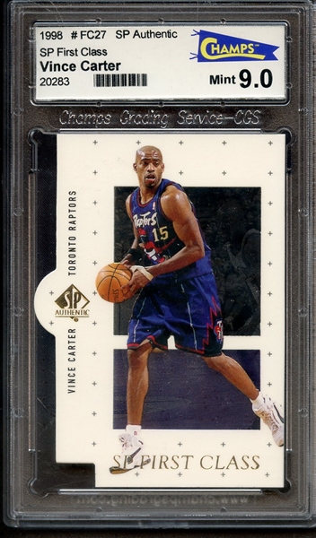 1998 SP AUTHENTIC FC27 FIRST CLASS VINCE CARTER CHAMPS 9