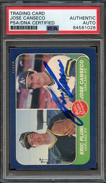 1986 FLEER 649 SIGNED JOSE CANSECO PSA/DNA AUTO AUTHENTIC