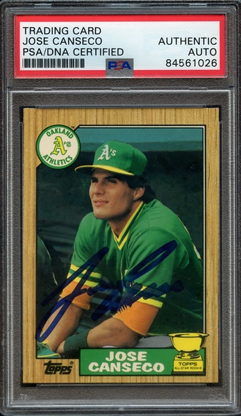 1987 TOPPS TIFFANY 620 SIGNED JOSE CANSECO PSA/DNA AUTO AUTHENTIC