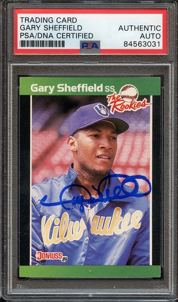 1989 DONRUSS ROOKIES 1 SIGNED GARY SHEFFIELD PSA/DNA AUTO AUTHENTIC