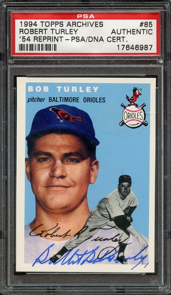 1994 TOPPS ARCHIVES 58 BOB TURLEY PSA/DNA AUTO AUTHENTIC