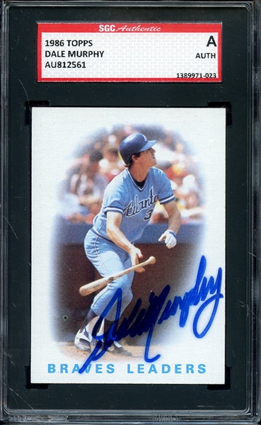 1986 TOPPS SIGNED DALE MURPHY SGC AUTHENTIC