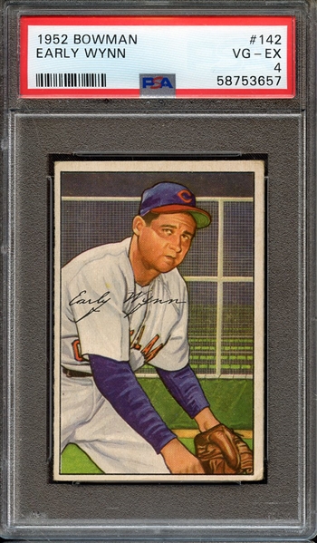 1952 BOWMAN 142 EARLY WYNN PSA VG-EX 4