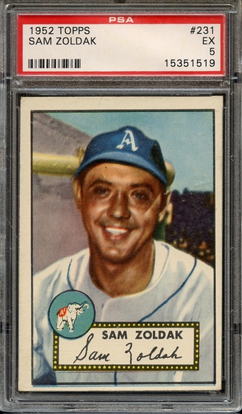 1952 TOPPS 231 SAM ZOLDAK PSA EX 5