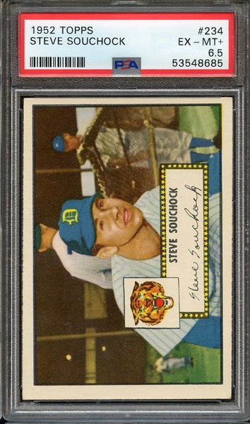 1952 TOPPS 234 STEVE SOUCHOCK PSA EX-MT+ 6.5