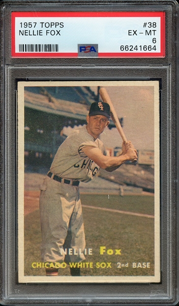 1957 TOPPS 38 NELLIE FOX PSA EX-MT 6